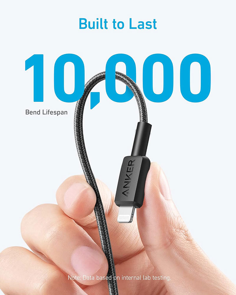 Anker 322 USB-C to Lightning Cable (3ft) Nylon Braided A81B5H11 Black