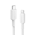 Anker 322 USB-C to Lightning Cable 3ft Nylon Braided A81B5H21 White