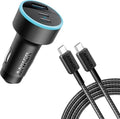Anker 335 3-Port 67W USB-C Car Charger with USB-C Cable B2736H11 Black