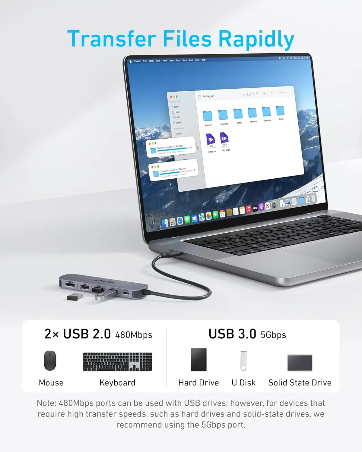 Anker USB-C Hub 5-in-1 4K HDMI A8357HA0 Black