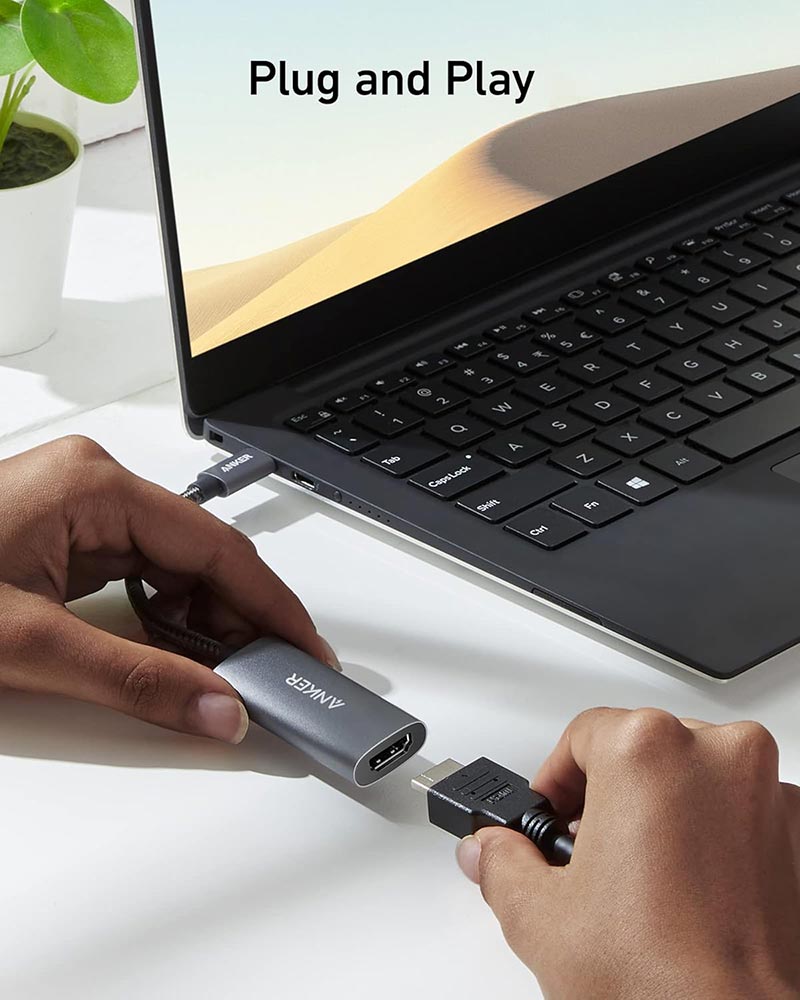 Anker 518 USB-C Adapter 8K DisplayPort HDMI A8318HA1 Black