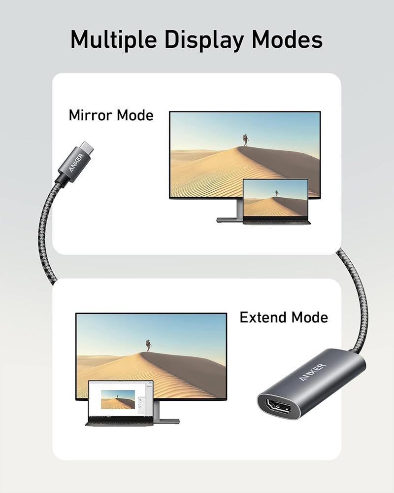 Anker 518 USB-C Adapter 8K DisplayPort HDMI A8318HA1 Black