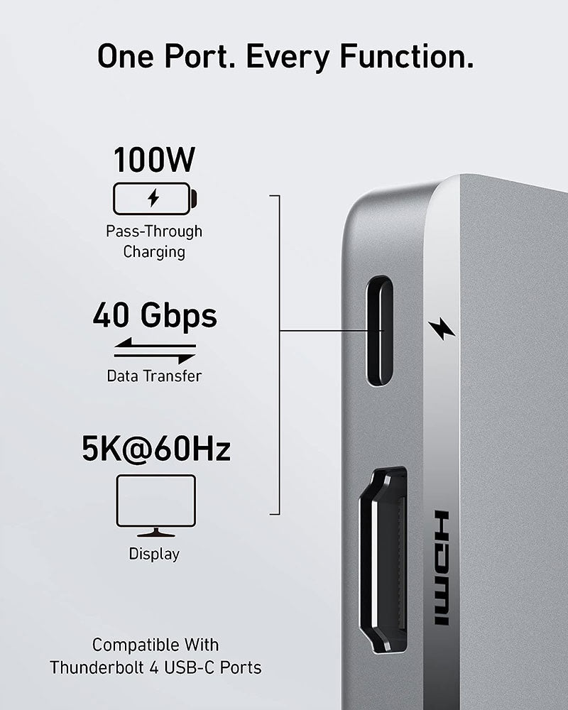 Anker 547 USB-C Hub 7-in-2 for MacBook 100W A8354HA1 Grey