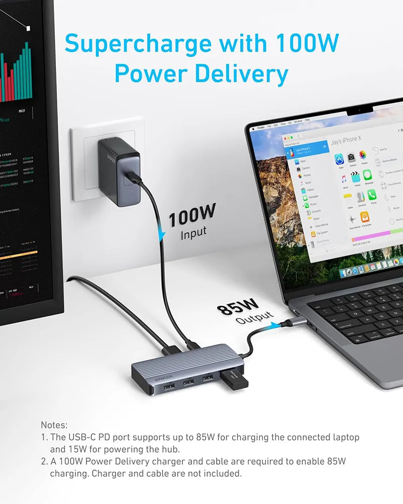 Anker 7-in-1 USB-C Hub Dual Display A8374AA1 Gray