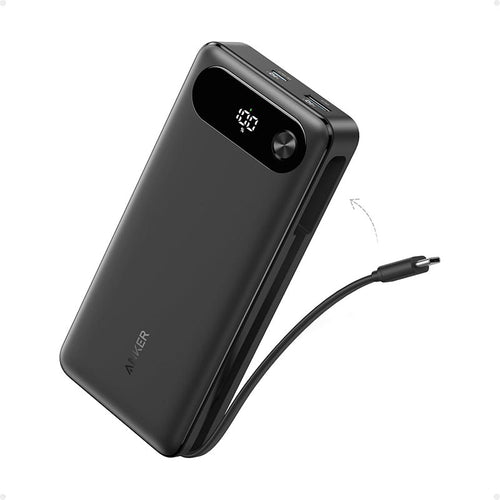Anker 20,000mAh 87W Power Bank with Built-in USB-C Cable A1383H11 Black