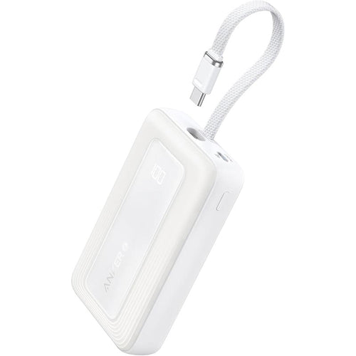 Anker Zolo 30W 10,000mAh Power Bank with Built-in USB-C Cable A1688H21 White