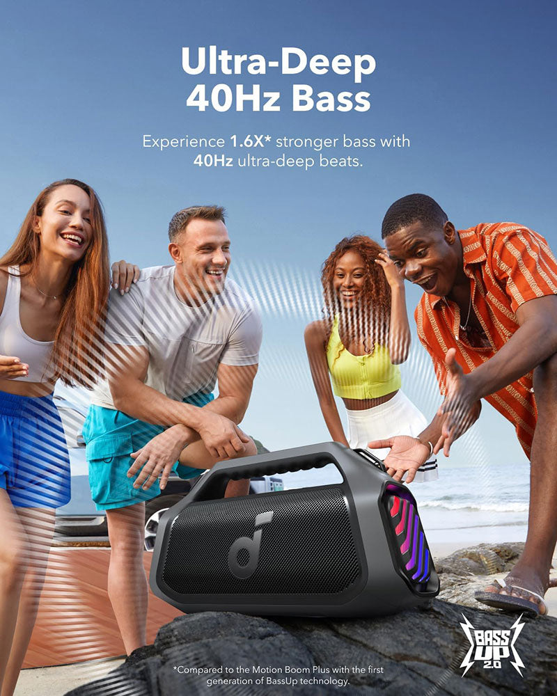 Soundcore by Anker Boom 2 Plus 140W Wireless Outdoor Bluetooth Speaker A3134011 Phantom Black