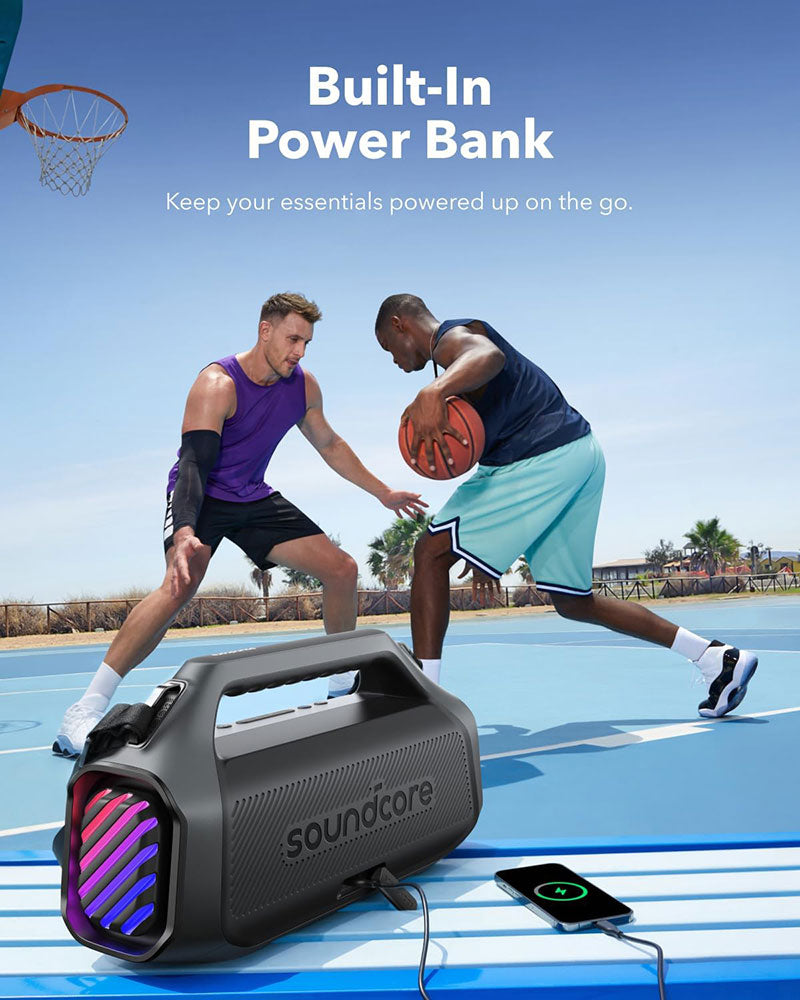 Soundcore by Anker Boom 2 Plus 140W Wireless Outdoor Bluetooth Speaker A3134011 Phantom Black