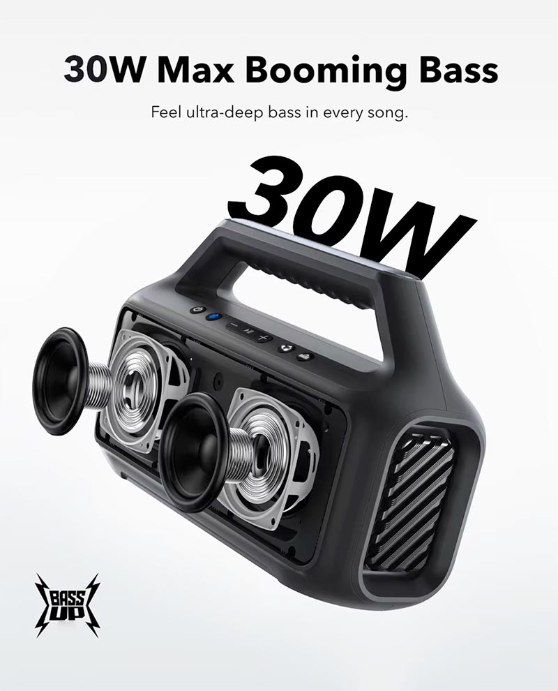 Soundcore by Anker Boom 2 SE 30W Portable Bluetooth Speaker A3148011 Black