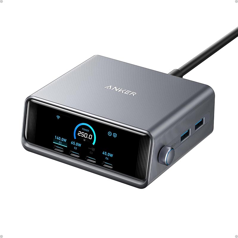 Anker Prime Desktop Charging Station 250W 6-Port GaNPrime A2345241 Black