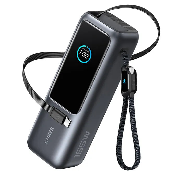 Anker Zolo 25,000mAh 165W Power Bank with Built-in Retractable Cables A1695H11 Black