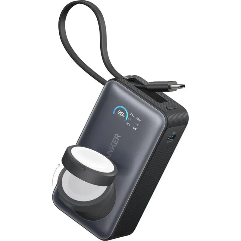 Anker MagGo 10,000mAh 35W Magnetic Power Bank with Apple Watch Charger A1657H11 Black