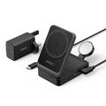 Anker MagGo 15W Qi2 3-in-1 Foldable Wireless Charging Station with 40W Charger and 5ft Cable B2557211 Black