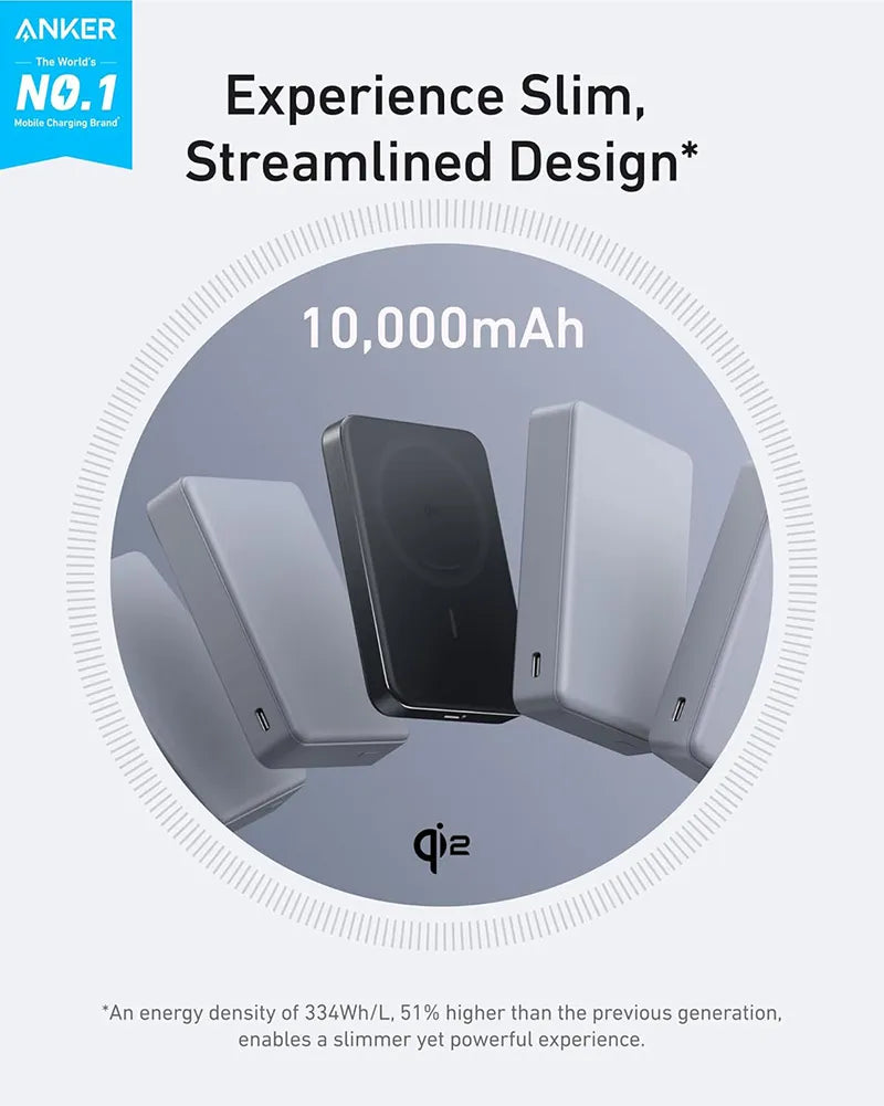 Anker MagGo 10,000mAh Ultra-Slim Magnetic Power Bank A1664H11 Black