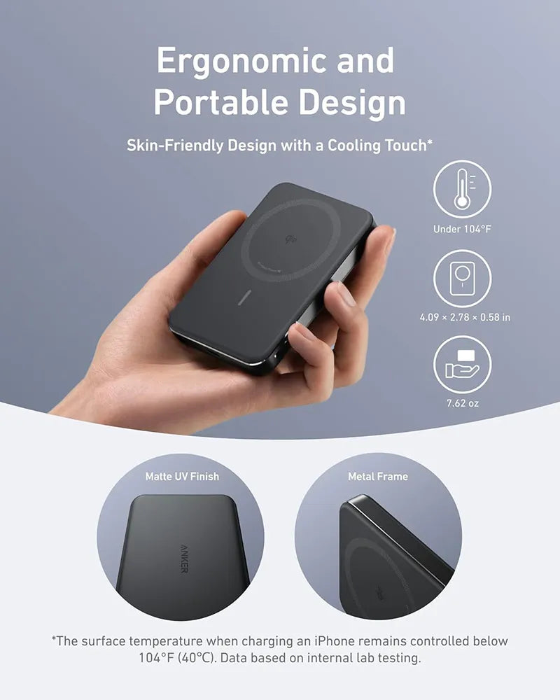 Anker MagGo 10,000mAh Ultra-Slim Magnetic Power Bank A1664H11 Black
