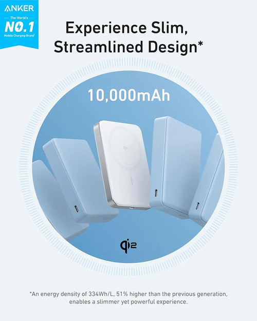 Anker MagGo 10K 30W Ultra-Slim Magnetic Wireless Power Bank A1664H21 White