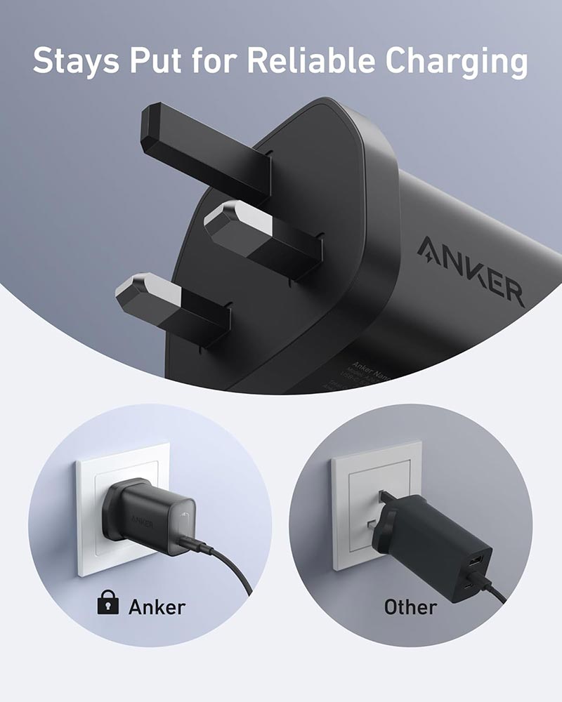 Anker Nano 100W USB-C Wall Charger with 6ft USB-C Cable B2679K11 Black