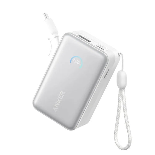 Anker Nano 10K 45W Power Bank with Retractable USB-C Cable A1638H21 Black
