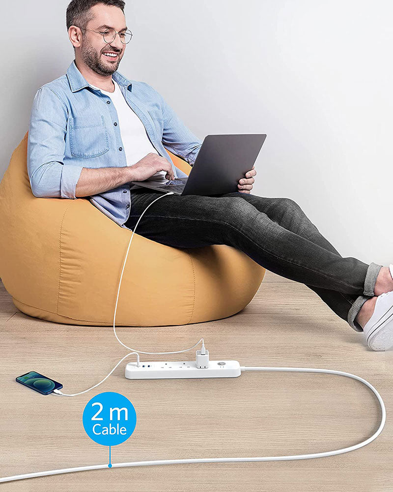 Anker PowerExtend USB-C 3 Strip Power Extension Lead A9136 White