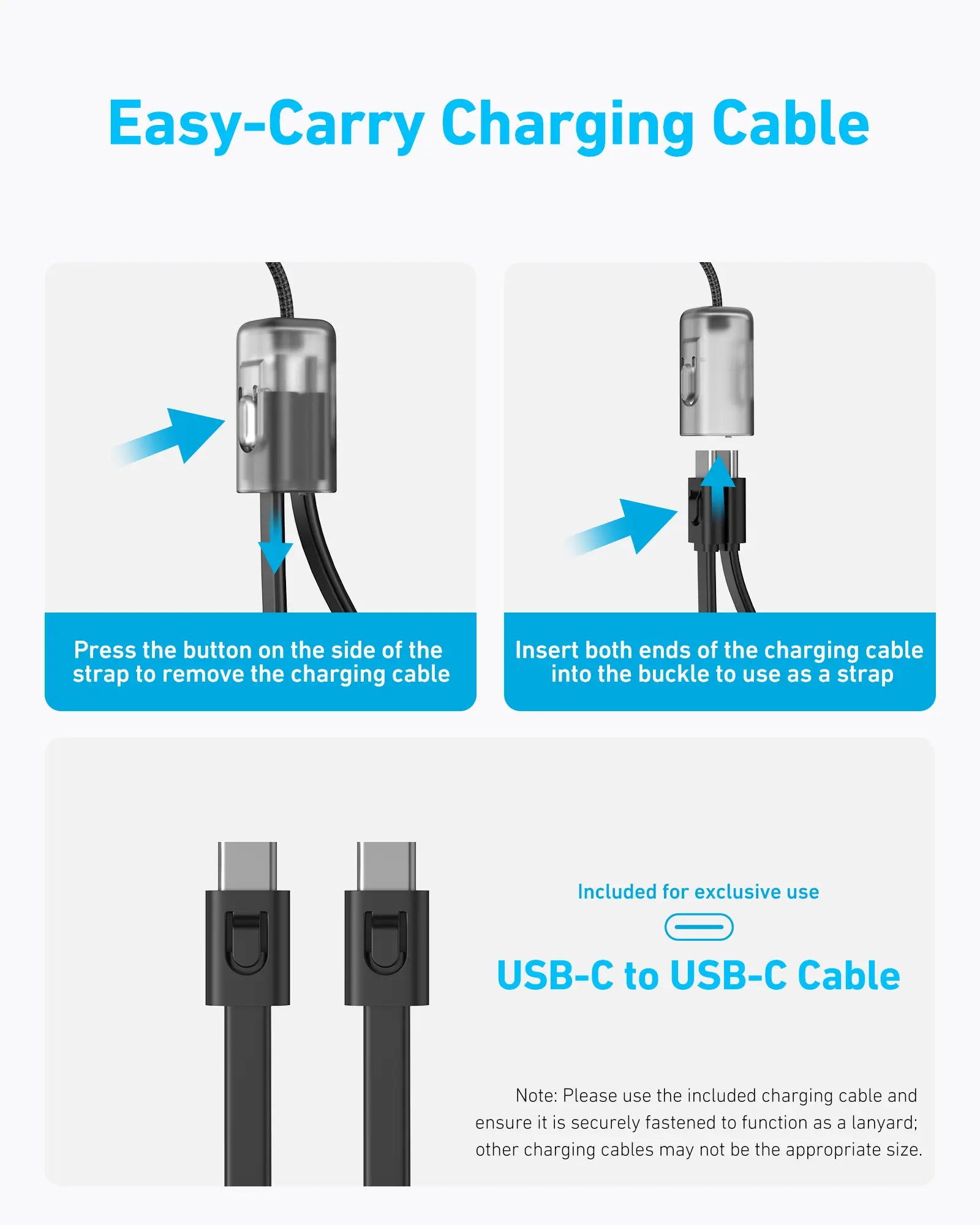 Anker 20K 30W Power Bank with Built-In USB-C Cable A1384H11 Black
