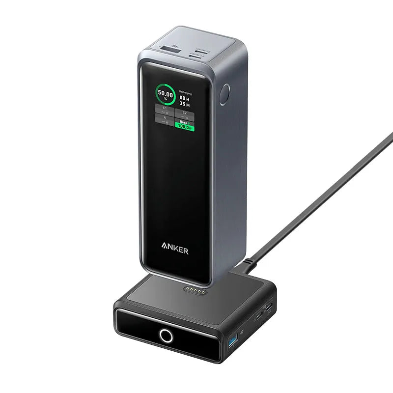 Anker Prime 27,650mAh Power Bank 250W with 100W Charging Base B1340211 Black
