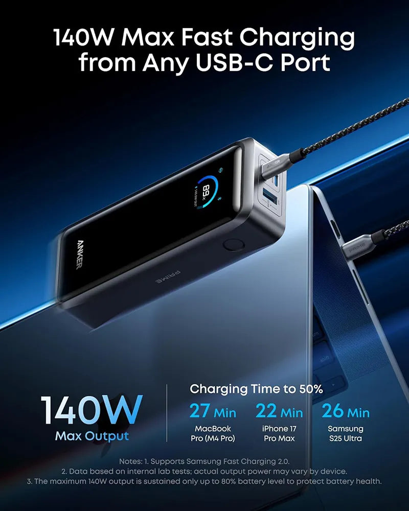 Anker Prime 26,250mAh Power Bank 300W with 100W Charging Base A110AH11 Black
