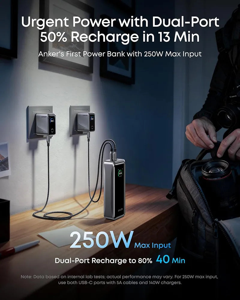 Anker Prime 26,250mAh Power Bank 300W with 100W Charging Base A110AH11 Black