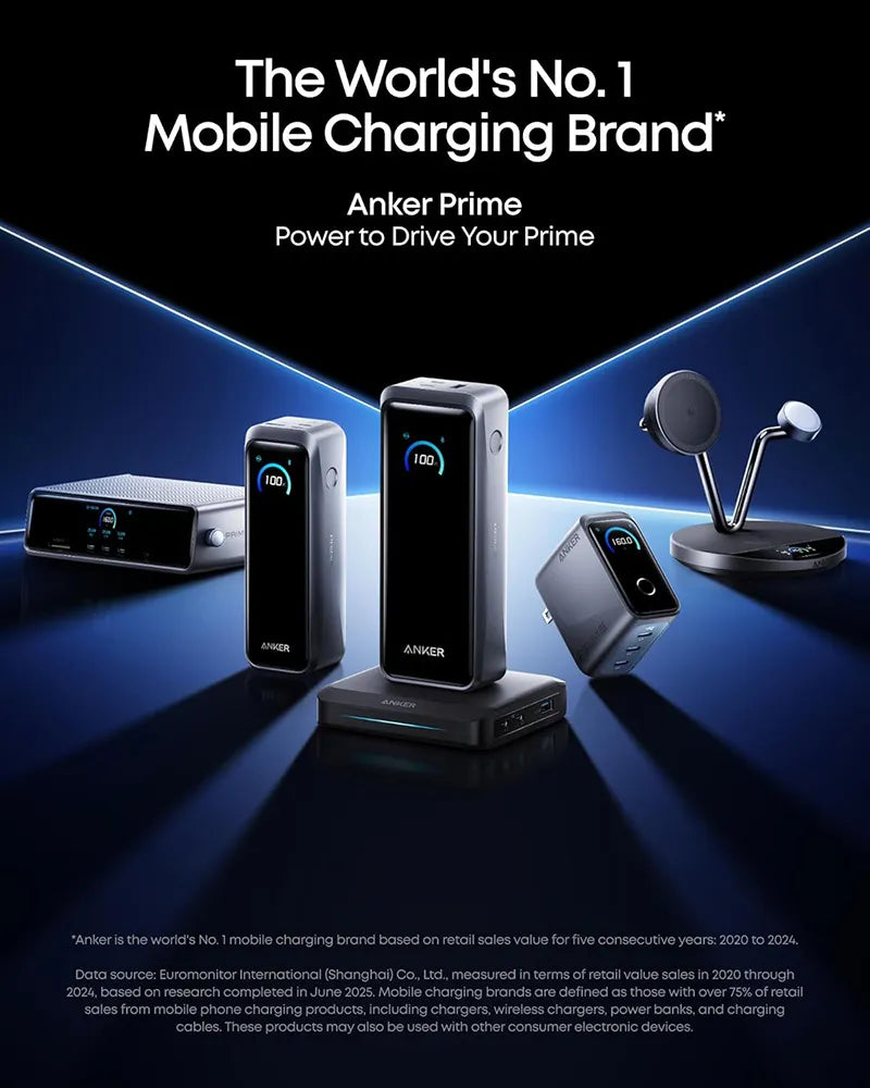 Anker Prime 26,250mAh Power Bank 300W with 100W Charging Base A110AH11 Black