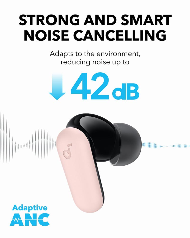 Soundcore by Anker R50i NC True Wireless Noise-Canceling Earbuds A3959H51 Pink
