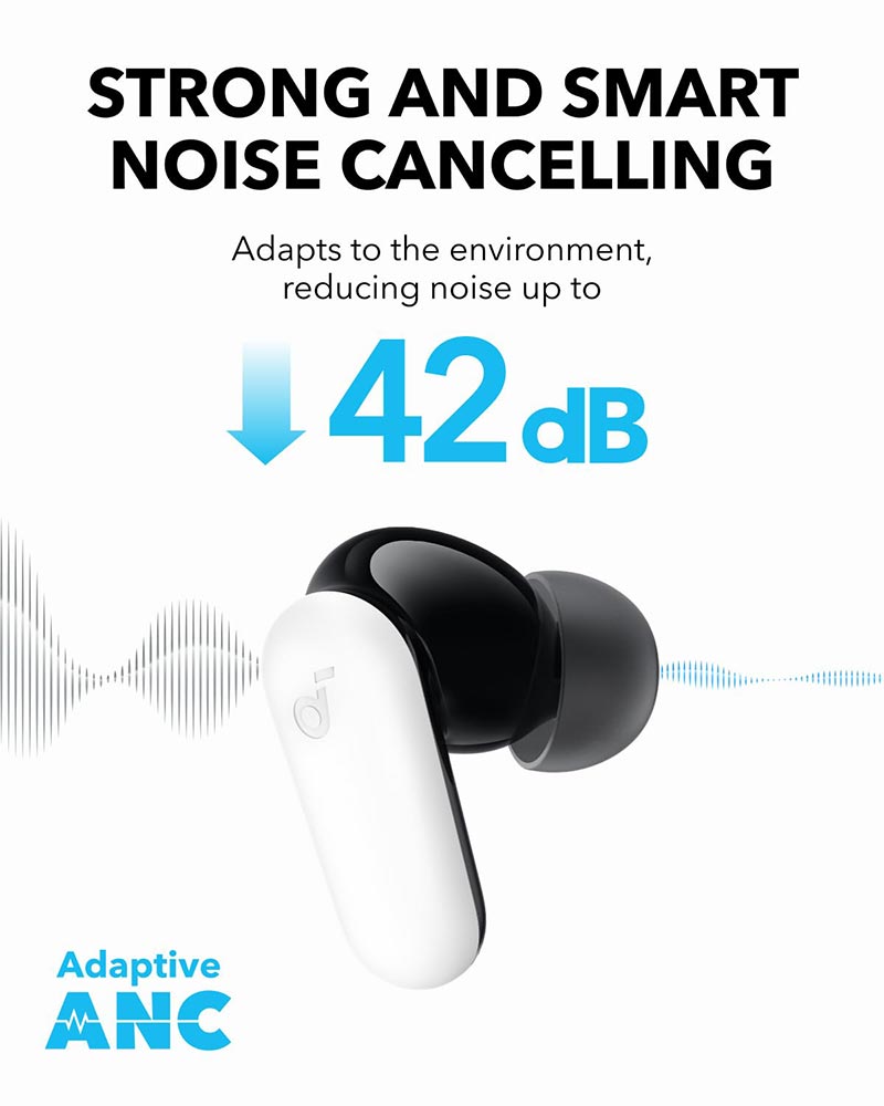 Soundcore by Anker R50i NC True Wireless Noise-Canceling Earbuds A3959H21 White