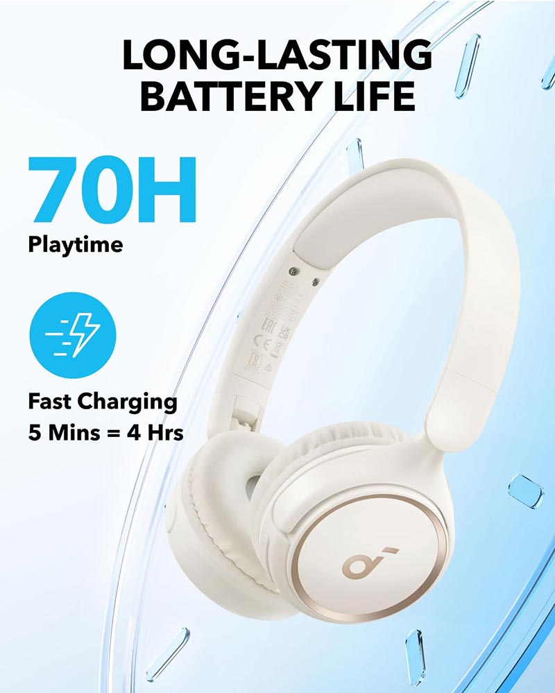 Soundcore by Anker H30i Wireless On-Ear Headphones A3012H21 Oat White