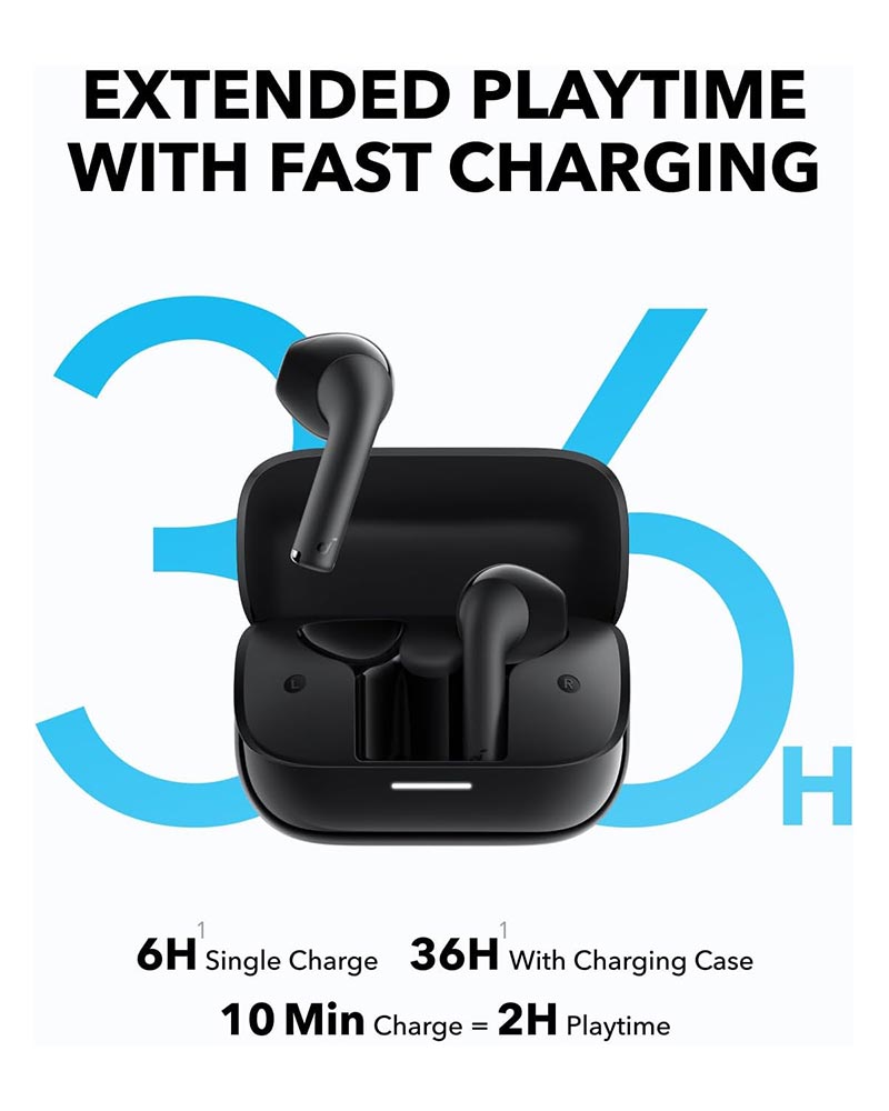 Soundcore by Anker K20i Semi-in-Ear Wireless Bluetooth Earbuds A3994H11 Black