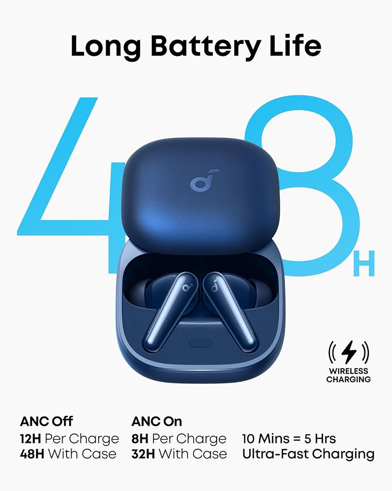 Soundcore by Anker Liberty 5 True Wireless Noise-Canceling Earbuds A3957H31 Blue