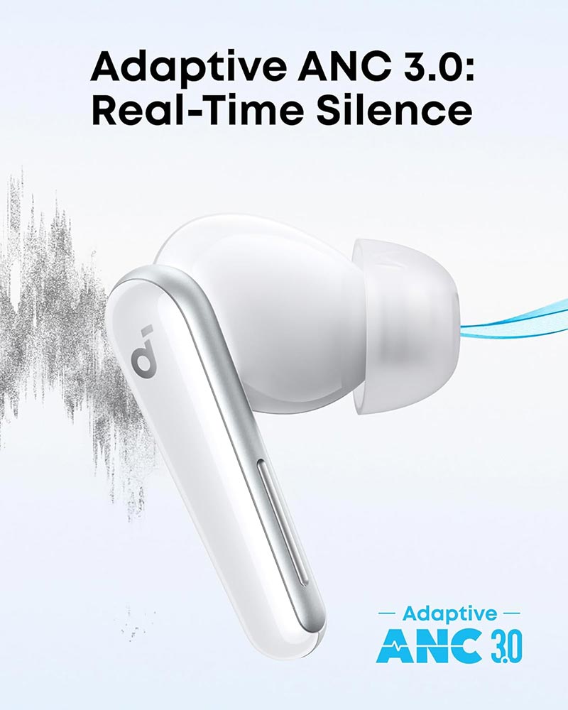 Soundcore by Anker Liberty 5 True Wireless Noise-Canceling Earbuds with Dolby Audio A3957H21 White