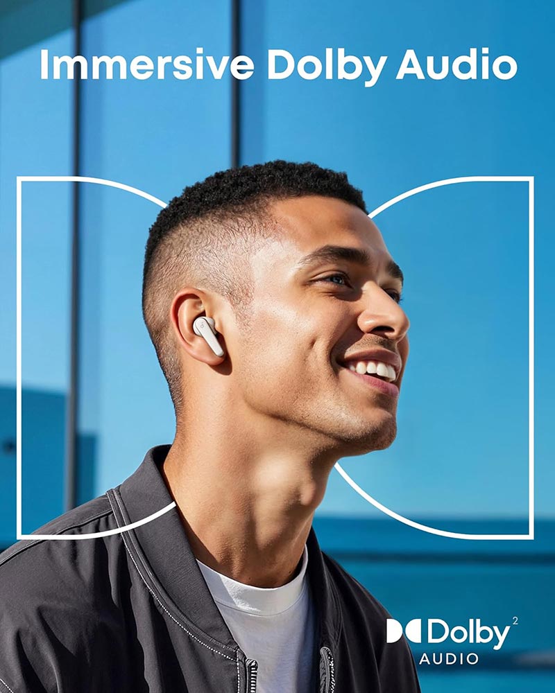 Soundcore by Anker Liberty 5 True Wireless Noise-Canceling Earbuds with Dolby Audio A3957H21 White