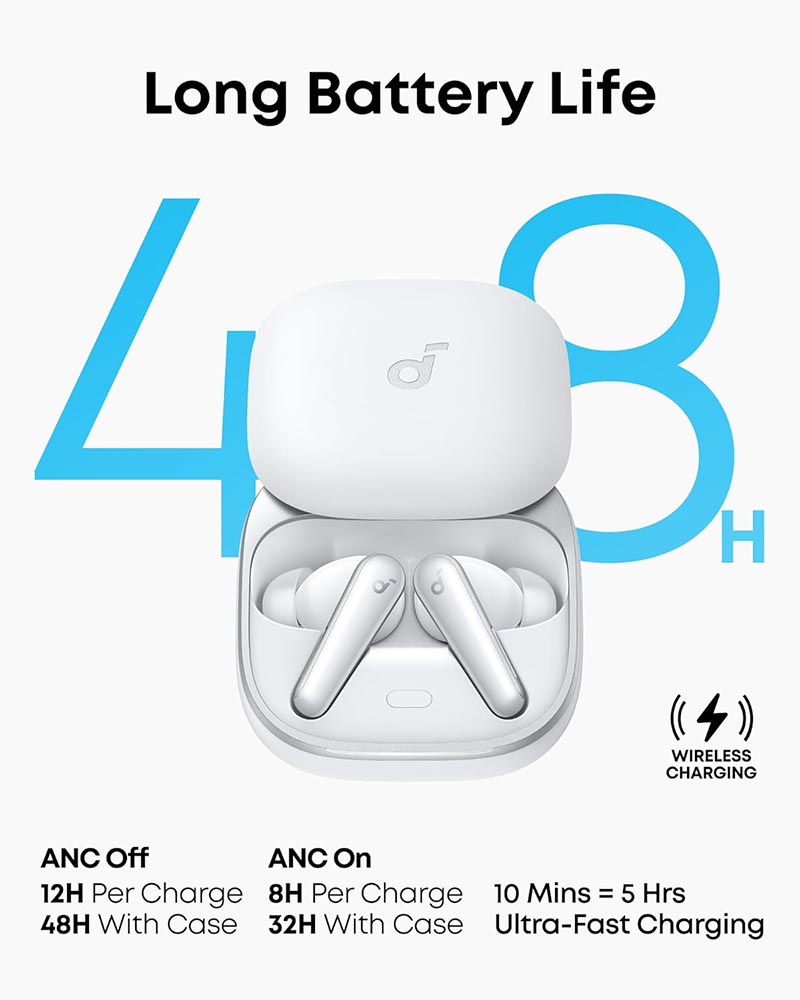 Soundcore by Anker Liberty 5 True Wireless Noise-Canceling Earbuds with Dolby Audio A3957H21 White