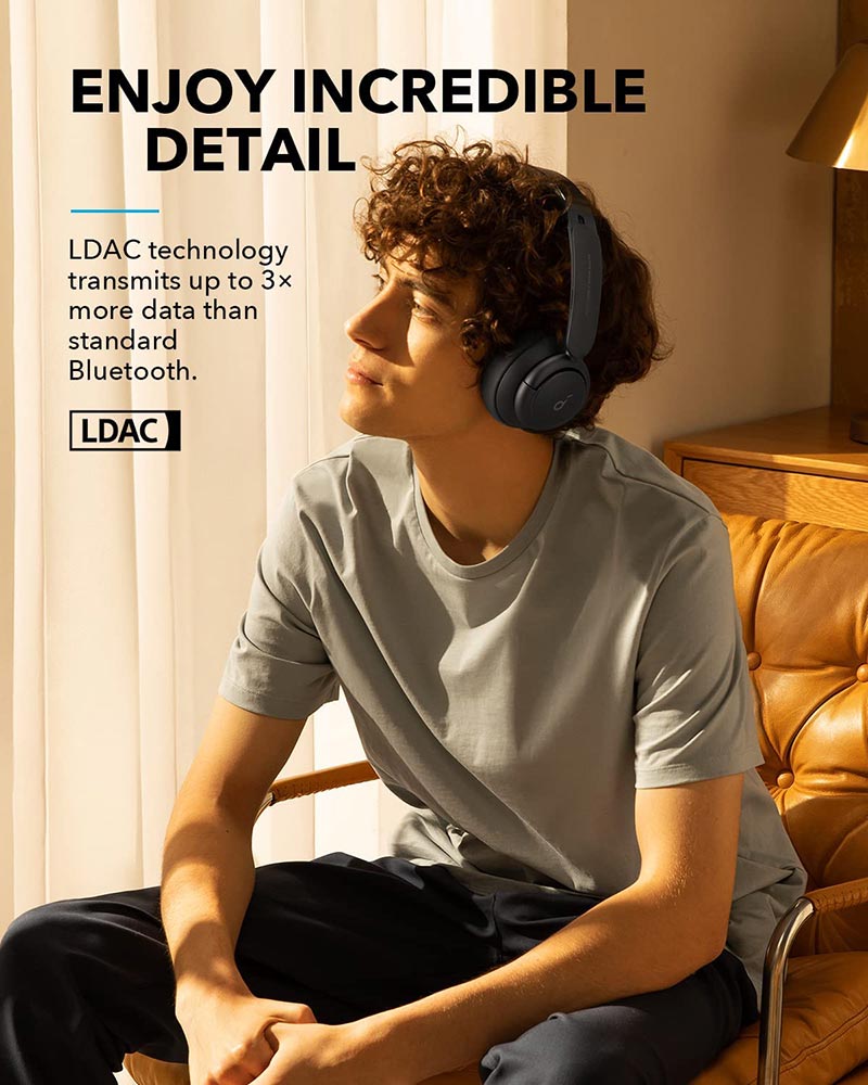 Soundcore by Anker Life Q35 Hybrid Active Noise Cancelling Over-Ear Headphones A3027 Black
