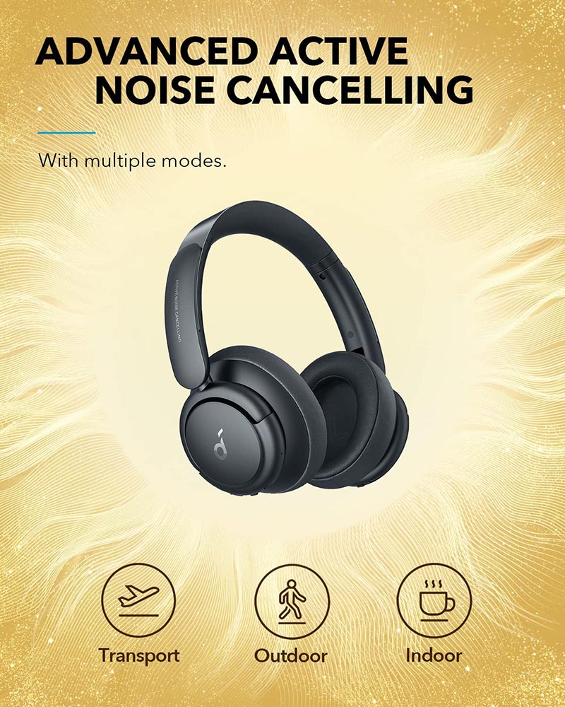 Soundcore by Anker Life Q35 Hybrid Active Noise Cancelling Over-Ear Headphones A3027 Black