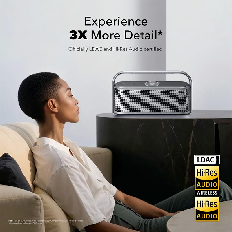 Soundcore by Anker Motion X600 50W Waterproof Portable Bluetooth Speaker A3130011 Polar Gray
