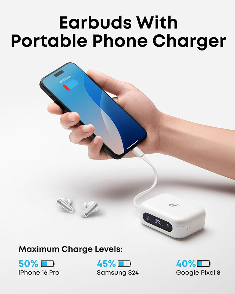 Soundcore by Anker P41i Wireless Earbuds with Portable Phone Charger A3937H21 White