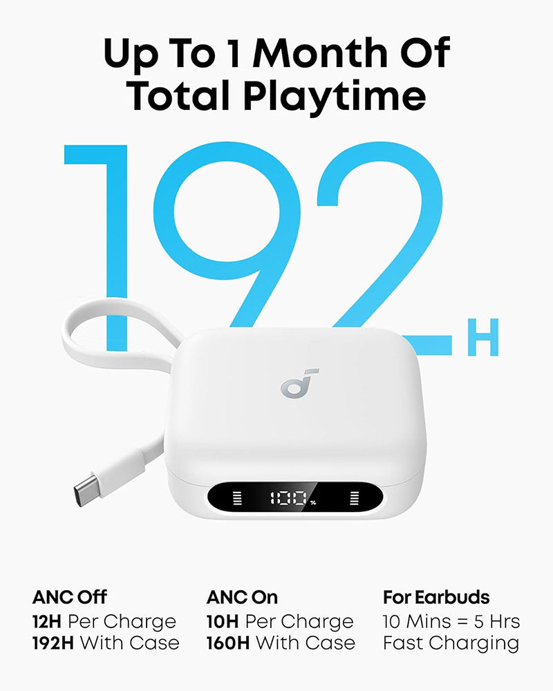Soundcore by Anker P41i Wireless Earbuds with Portable Phone Charger A3937H21 White