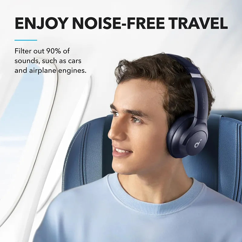 Soundcore by Anker Q20i Hybrid Active Noise Cancelling Over-Ear Headphones A3004H32 Blue