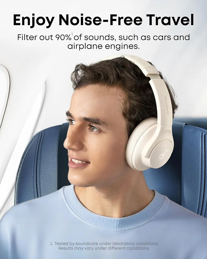 Soundcore by Anker Q20i Wireless Hybrid Noise Cancelling Over-Ear Headphones A3004H22 Almond White