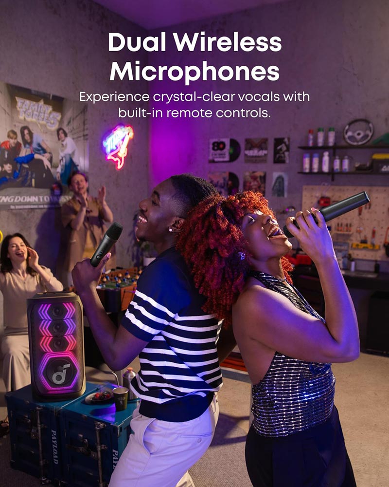 Soundcore by Anker Rave 3S 200W AI Wireless Party Speaker with Dual Mics A31A3012 Black