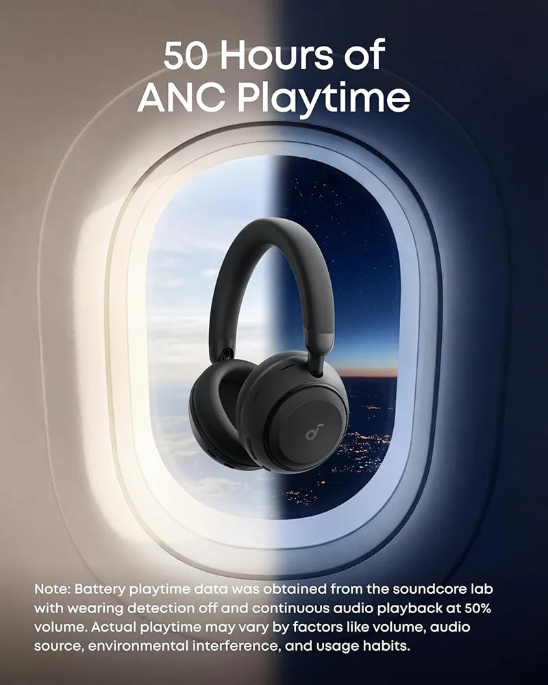Soundcore by Anker Space 2 Wireless Over-Ear Noise Cancelling Headphones D1402Z11 Black
