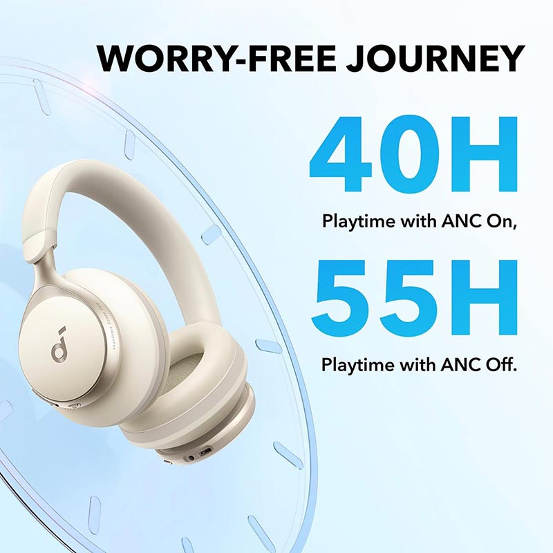 Soundcore by Anker Space One Active Noise Cancelling Headphones A3035021 Latte Cream