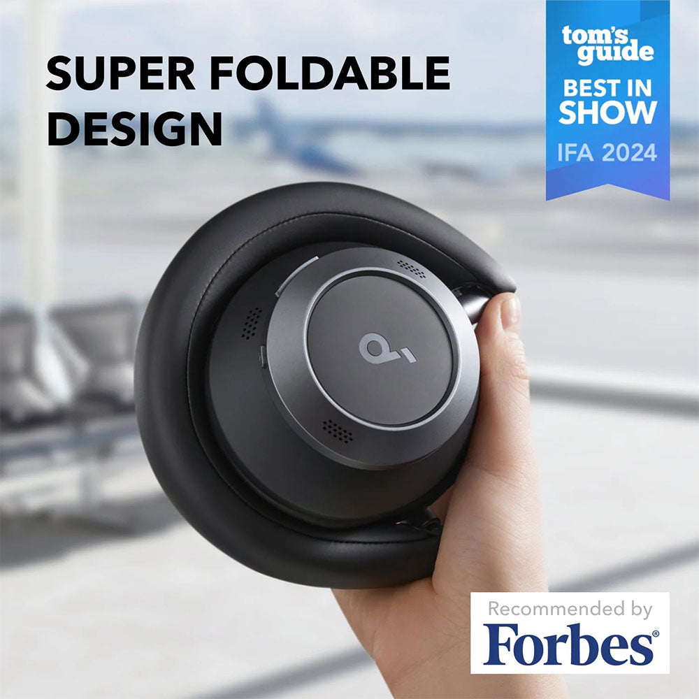 Soundcore by Anker Space One Pro Active Noise Cancelling Foldable Over-Ear Headphones A3062H11 Jet Black