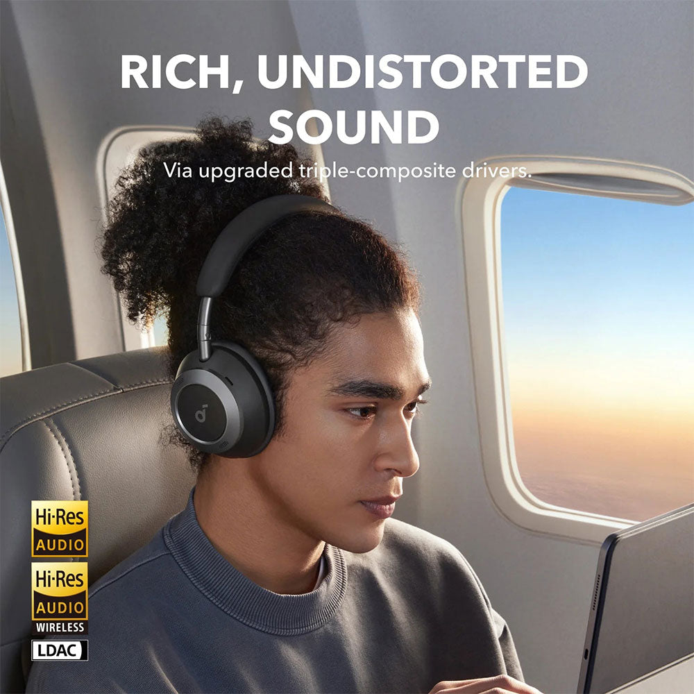 Soundcore by Anker Space One Pro Active Noise Cancelling Foldable Over-Ear Headphones A3062H11 Jet Black