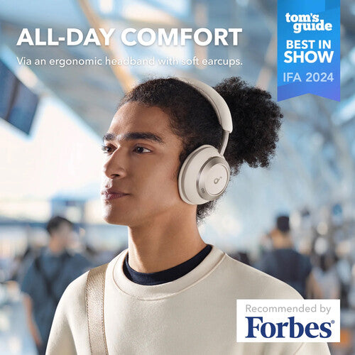Soundcore by Anker Space One Pro Active Noise Cancelling Foldable Over-Ear Headphones A3062H21 Cream White