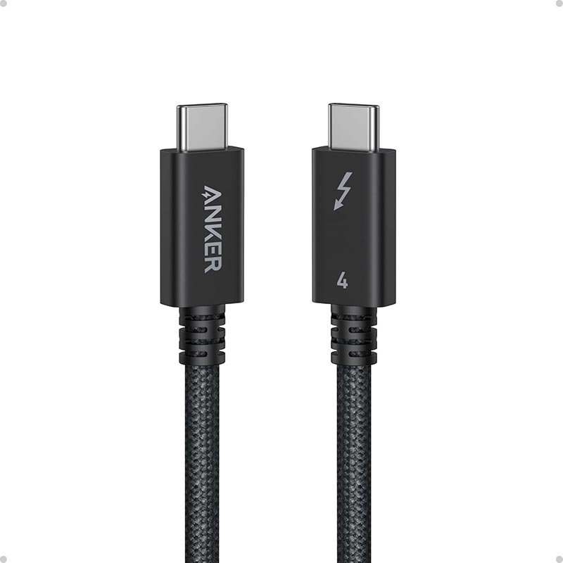 Anker Prime Thunderbolt 4 Cable (3.3ft 240W 40Gbps 8K Braided) A84N0011 Black